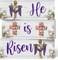 3 Pack Easter Wooden Table Decorations Easter Wood He is Risen Table Sign Sets Floral Cross Easter Tiered Tray Decor Religious Tabletop Centerpieces for Easter Spring Home Office